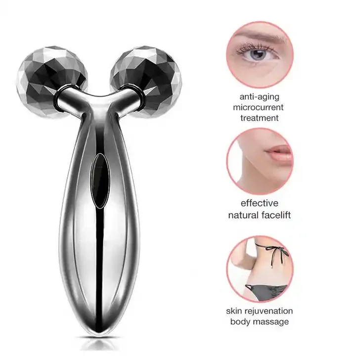Beauty Care Y Shape 3D Microcurrent pphysical Facial Lifting Roller Slim Face Massager
