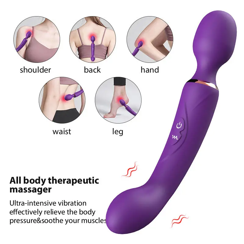 Adult Sex Product G-Spot Masturbation  Double Head Double Shock AV Vibration Vibrator For Women