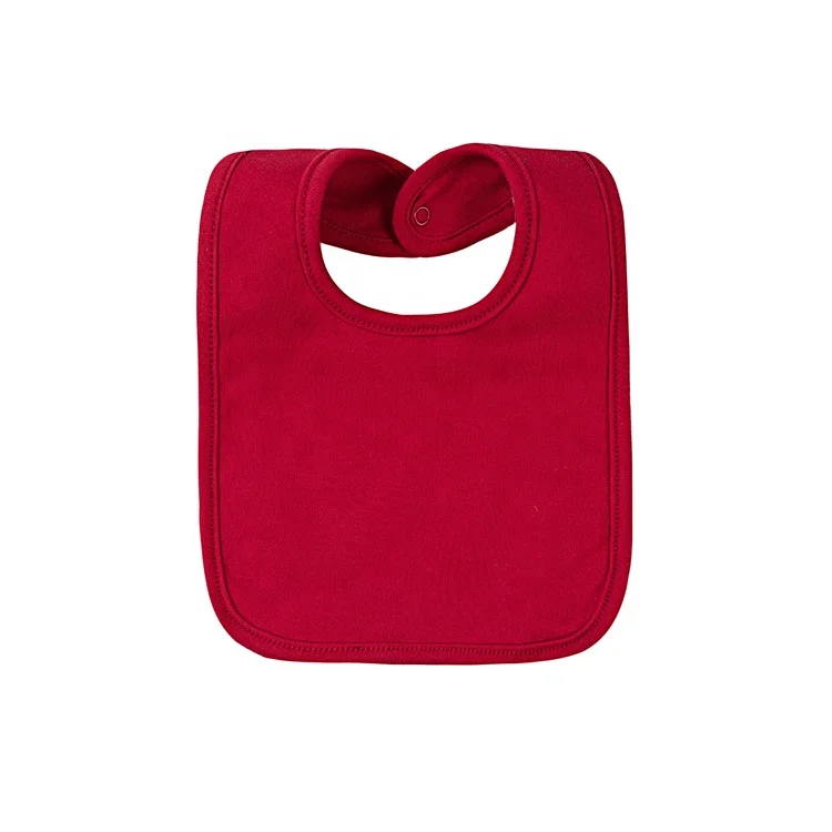 wholesale custom red color cotton bibs baby set bibs for eating drooling teething