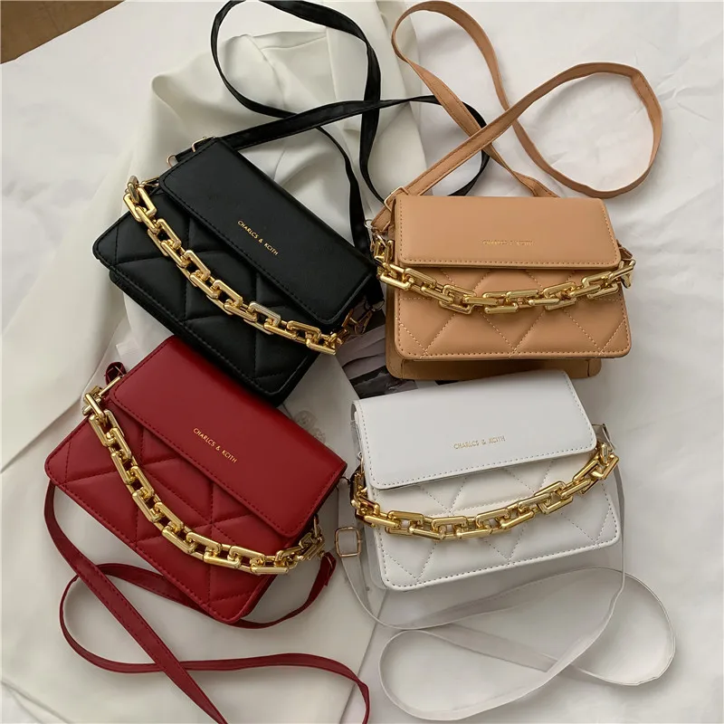 Fashion Women Leather Handbags Rhombus Shoulder Bag Chain Messenger Bag Small Square Bag
