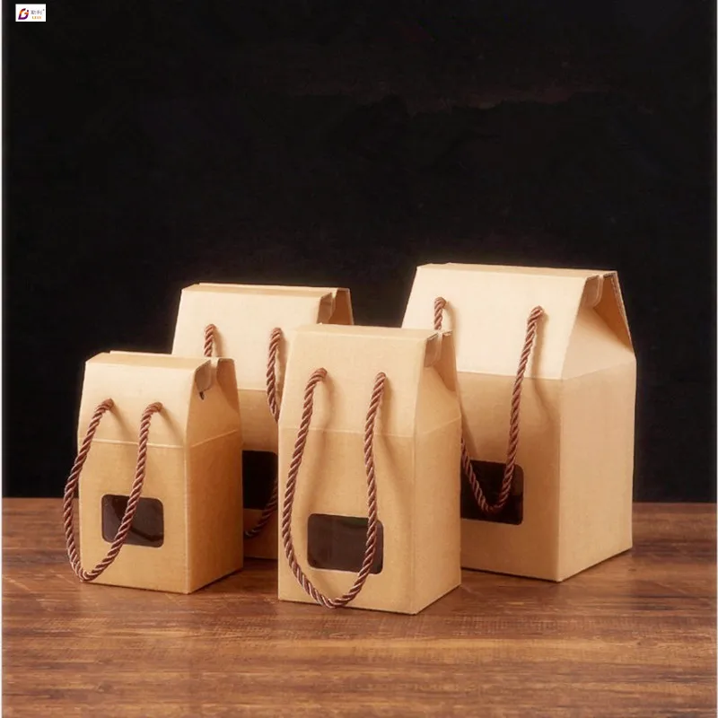 Custom buy food lightweight foldable paper boxes brown kraft paper box yiwu