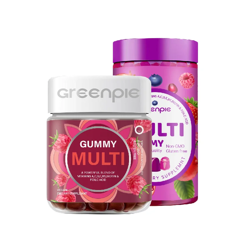 Greenpie Adults Multi Vitamin Gummy Multivitamins Flavor Essential Minerals Supplement Raspberry Daily Gummy Candy