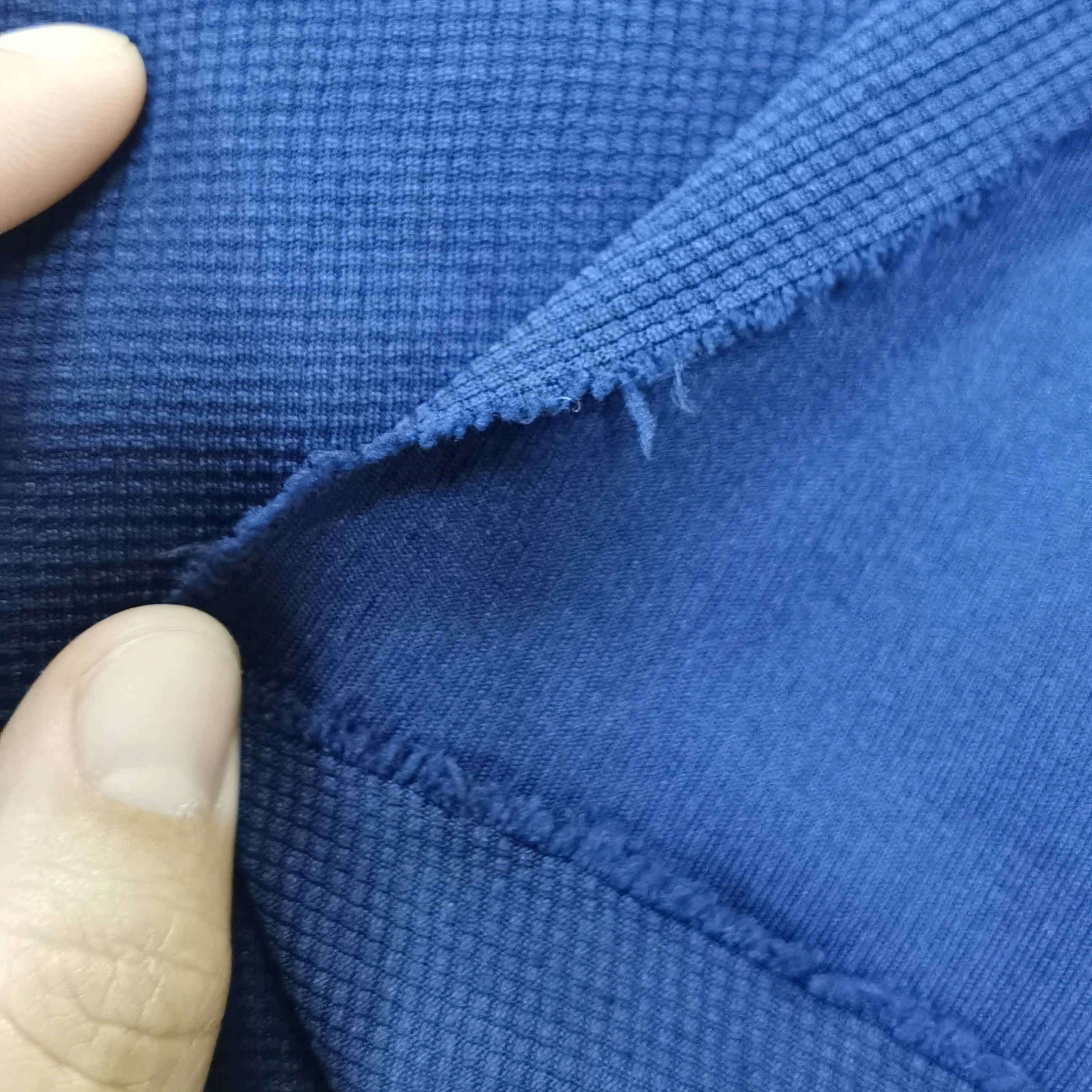 BEIYING Popular Polyester Recycled polyester small check  grid waffle fabric for sport-wear and polo shirt fabric