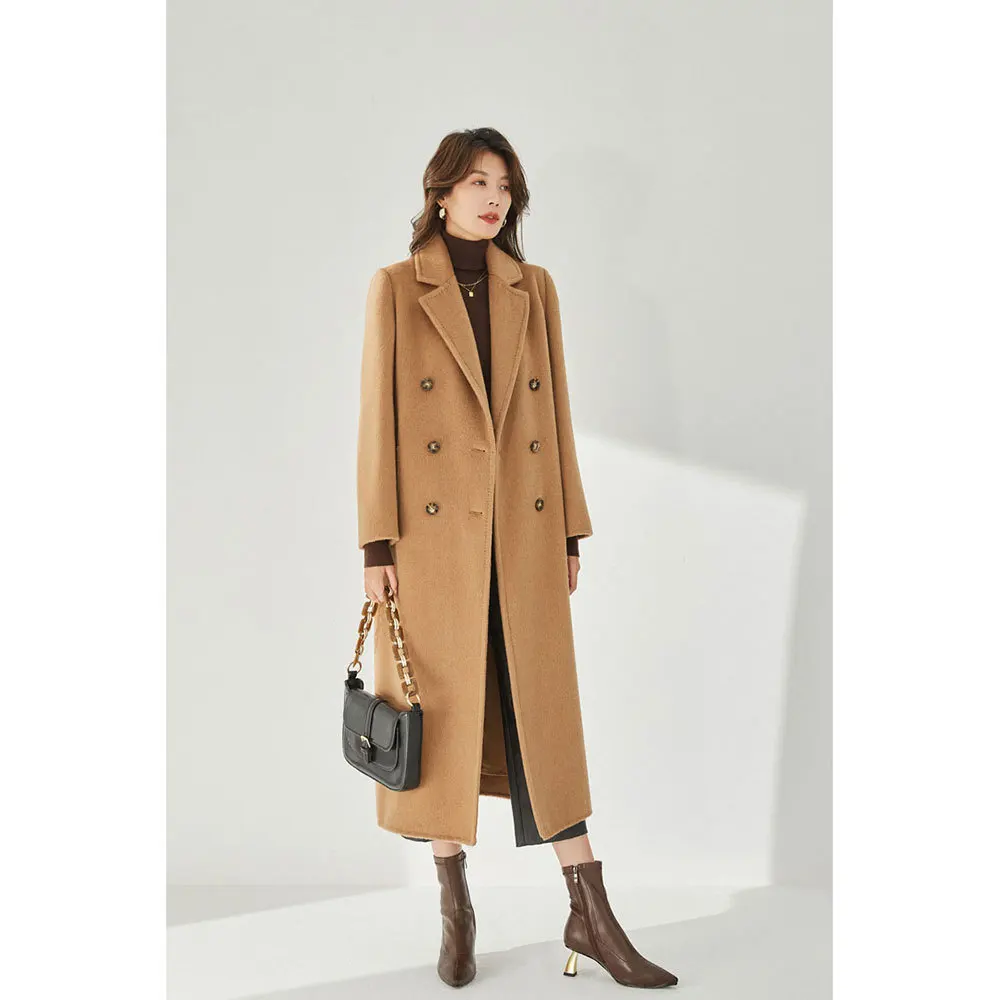 2023 Professional Manufacture ODM&OEM Custom Mongolia  Autumn Winter Cashmere Wool Coat Women