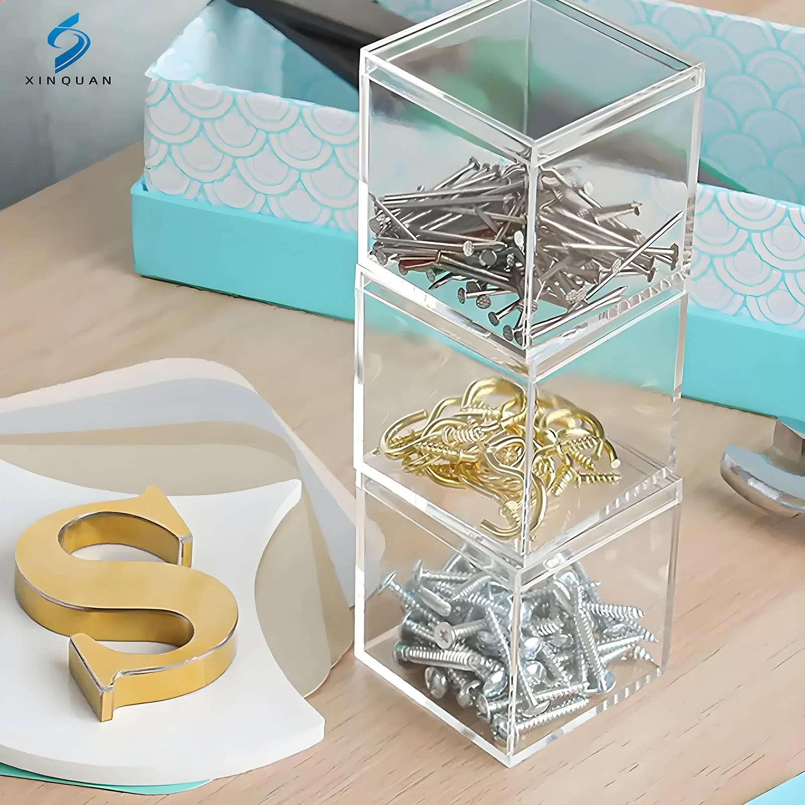 Clear Acrylic Plastic Square Cube Small Box With Lid Storage Boxes Container Acrylic Box For Jewelry and toy