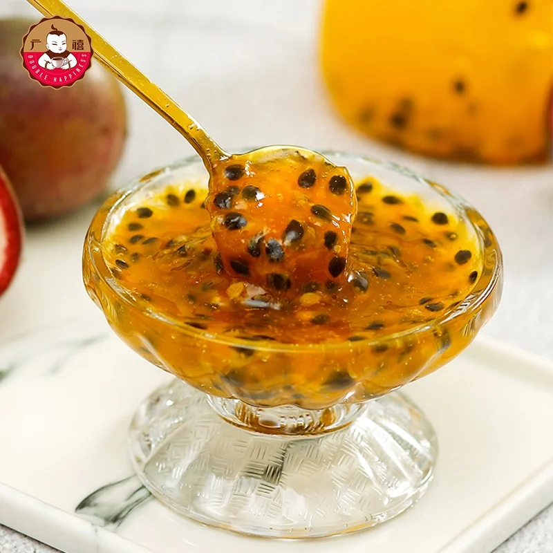 1.2kg Double Happiness Passion Fruit Puree Jam for Bubble Tea or Flavored Drinks