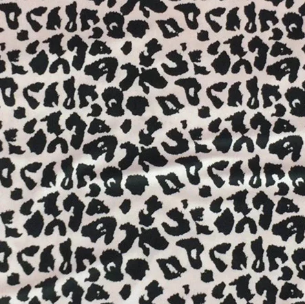 Hot sale interlock Luxury leopard printed knitted velour polyester fabric garment