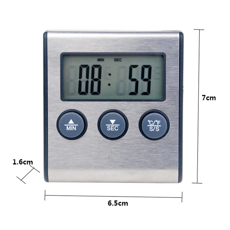 Цифровой термометр для барбекю, мяса, гриля, духовки, термометр с таймером и зондом из нержавеющей стали, Кухонный Термометр для приготовления пищи, кухонный инструмент