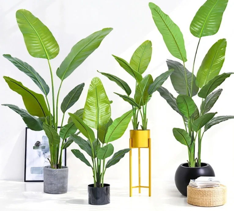 Factory Direct Sale Faux Bird Of Paradise Artificial Tropical Palm Tree Tall Planter Tree For Indoor Outdoor Home Office Decor
