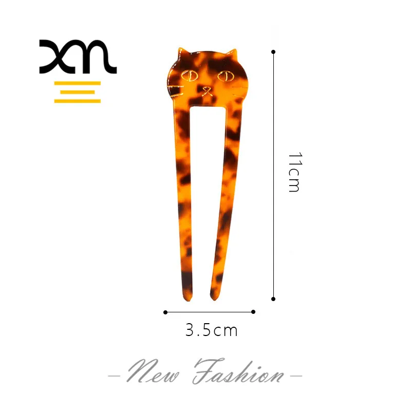 
custom animal shapes cute cat hair comb clips for girl wholesale acetate wide tooth tortoiseshell combs for women hair accessory 