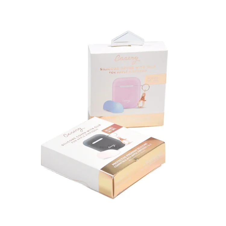 Custom Gold Foil Logo Printing Wireless Earphones Headphones Paper Packaging Box With Insert Custom Paper Box