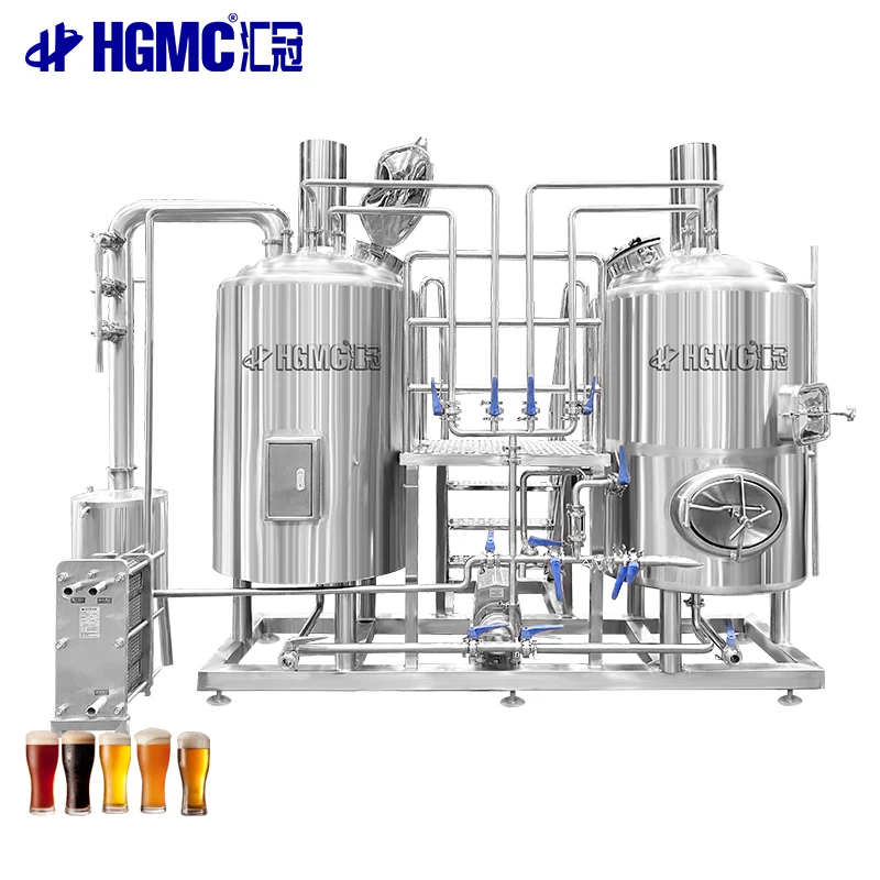 HG 100L 3bbl 300L 300 liters craft beer brewing equipment 2-vessvel brewery equipment for making beer
