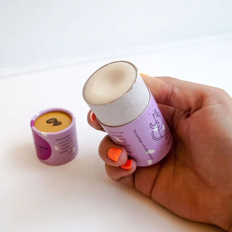 100% biodegradable brown kraft ppaer tube 75g 2.5oz push up tubes deodorant stick packaging paper container