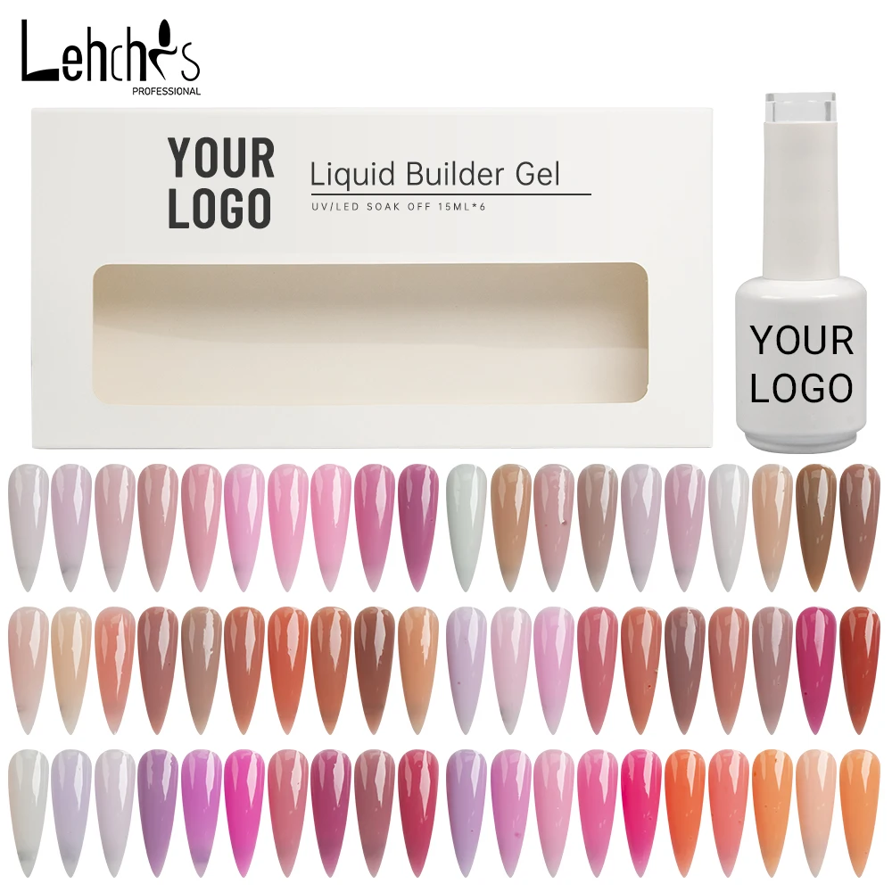 Lehchis 72 Colors HEMA Free Self Leveling Acrylic Extension Gel Liquid Milky White Jelly BIAB Gel Polish Builder in Bottle
