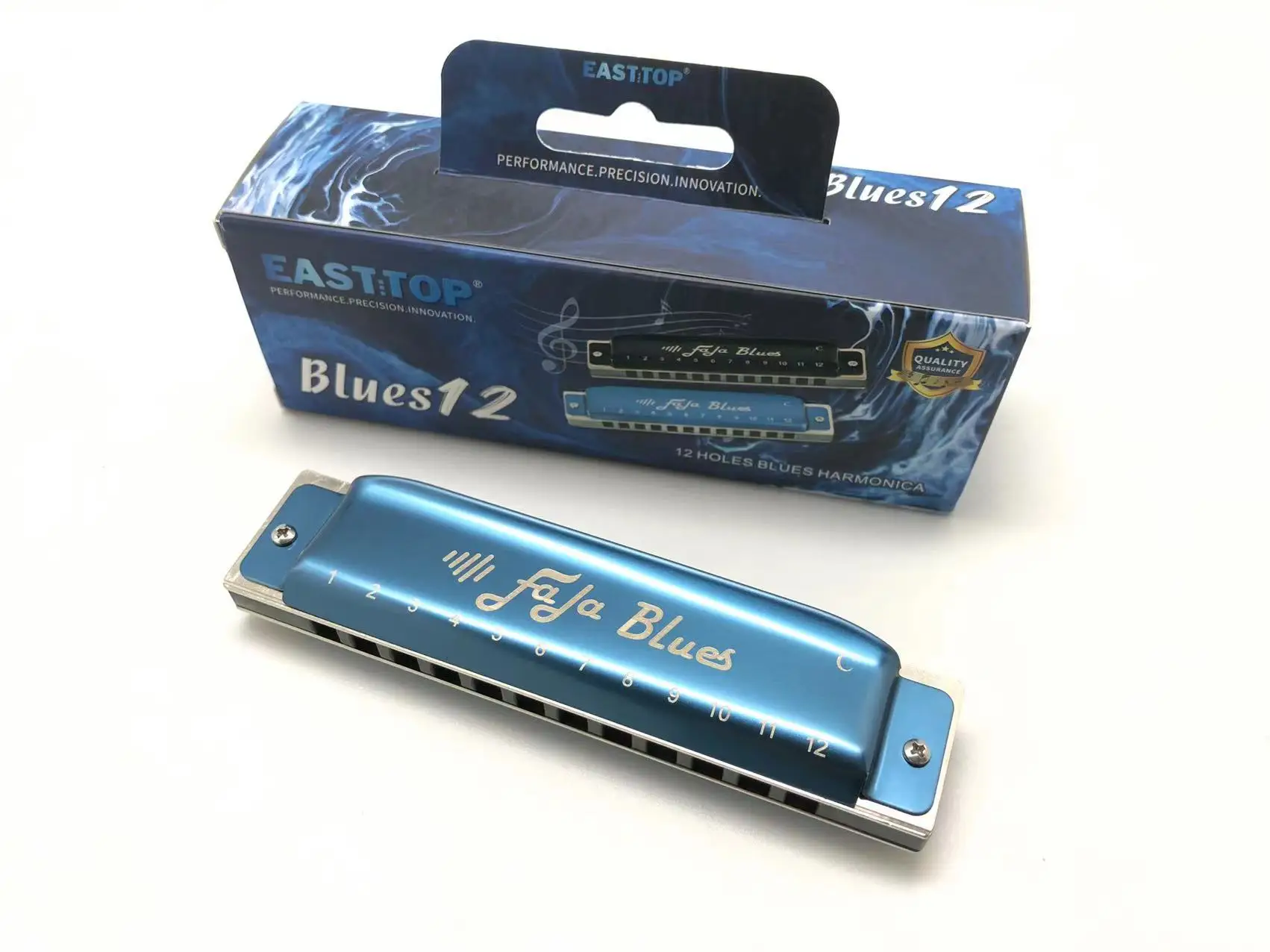 EASTTOP FALA blues mouth organ 12 hole blues professional harmonica AL comb