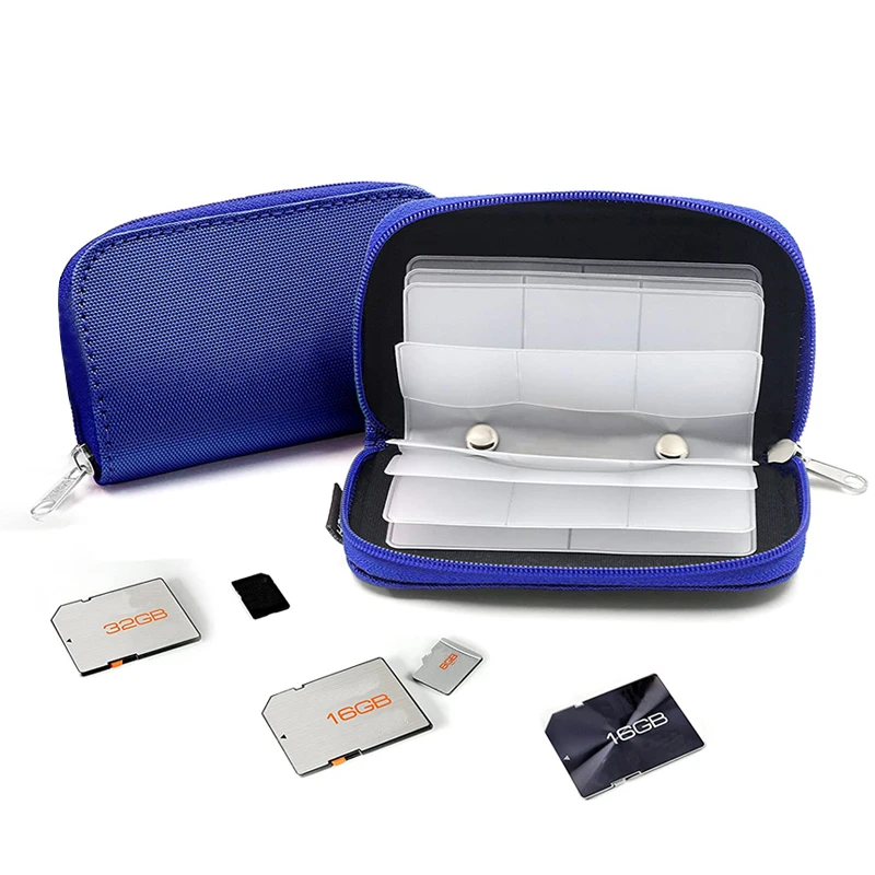 New Arrivals Portable Zipper 4pcs CF card and 18pcs SD card  storage pouch Memory Card Holder Cover Bag