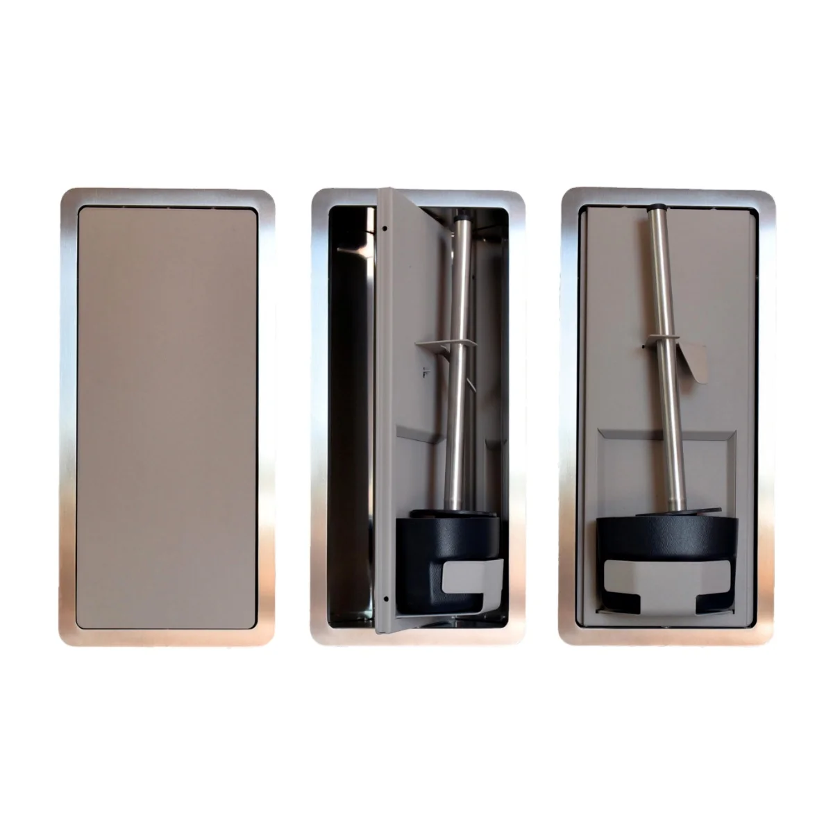 Recessed Toilet brush   Stainless SteelSteel varnished matt visone (mink)