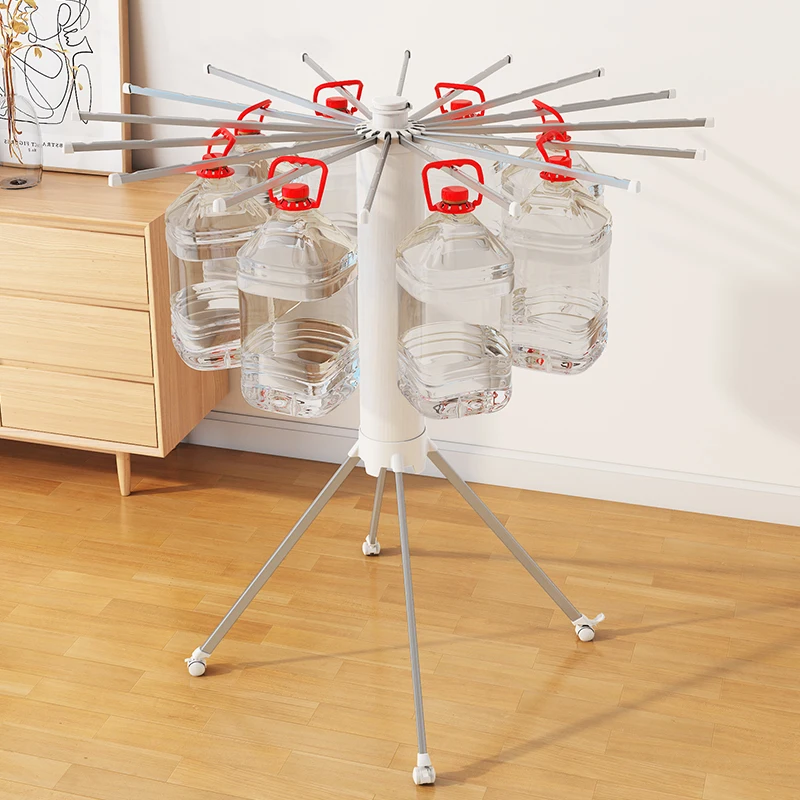 Floor Standing High Quality Fashion Space Saving  Free Installed Tripod Octopus Rotating Folding Drying Clothes Racks