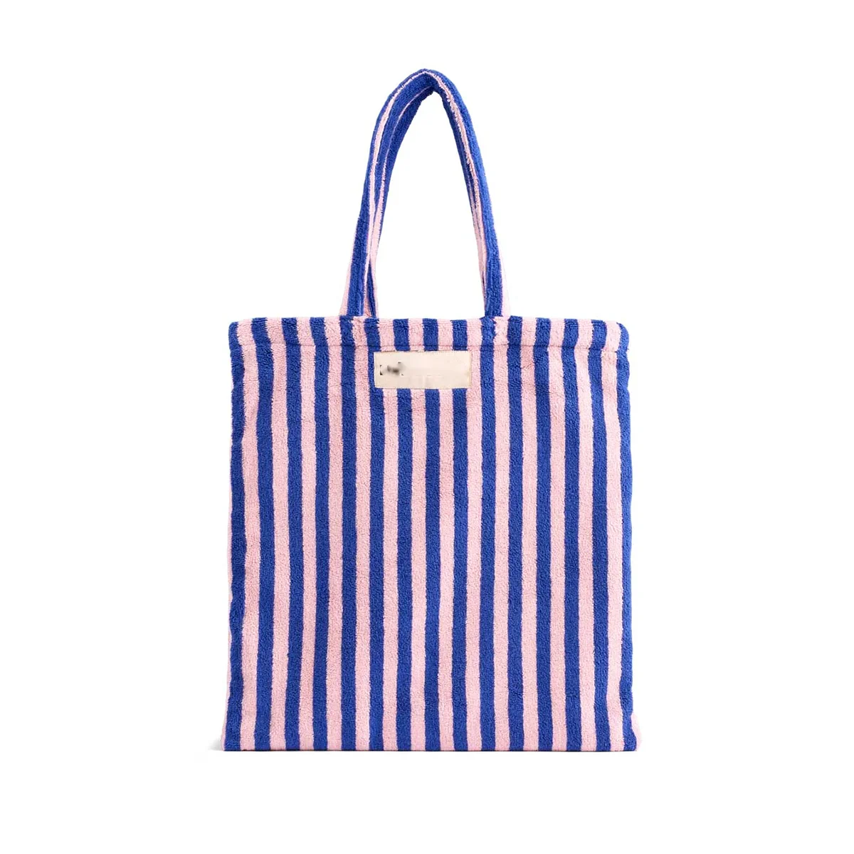 Custom Size Logo Color Colorful Striped Soft Towelling Terry Fabric Tote Shoulder Bag Totebag