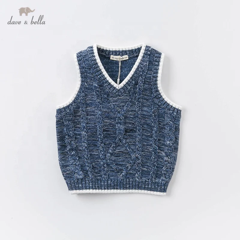 Осенний красивый однотонный жилет для мальчиков DBA14631 dave bella модный