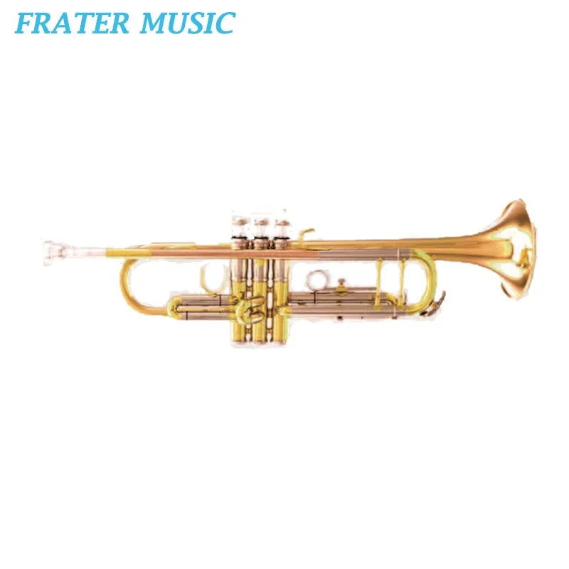 High grade monel piston gold brass material bell Bb key Trumpet (JTR-253)