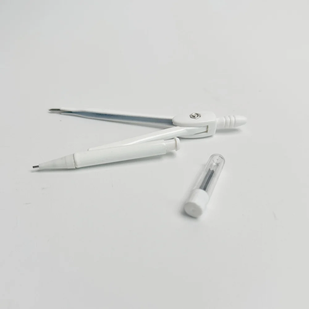 Wholesale student pencil compass set of 2 pieces, with pencil lead geometric circular drawing tool compass set