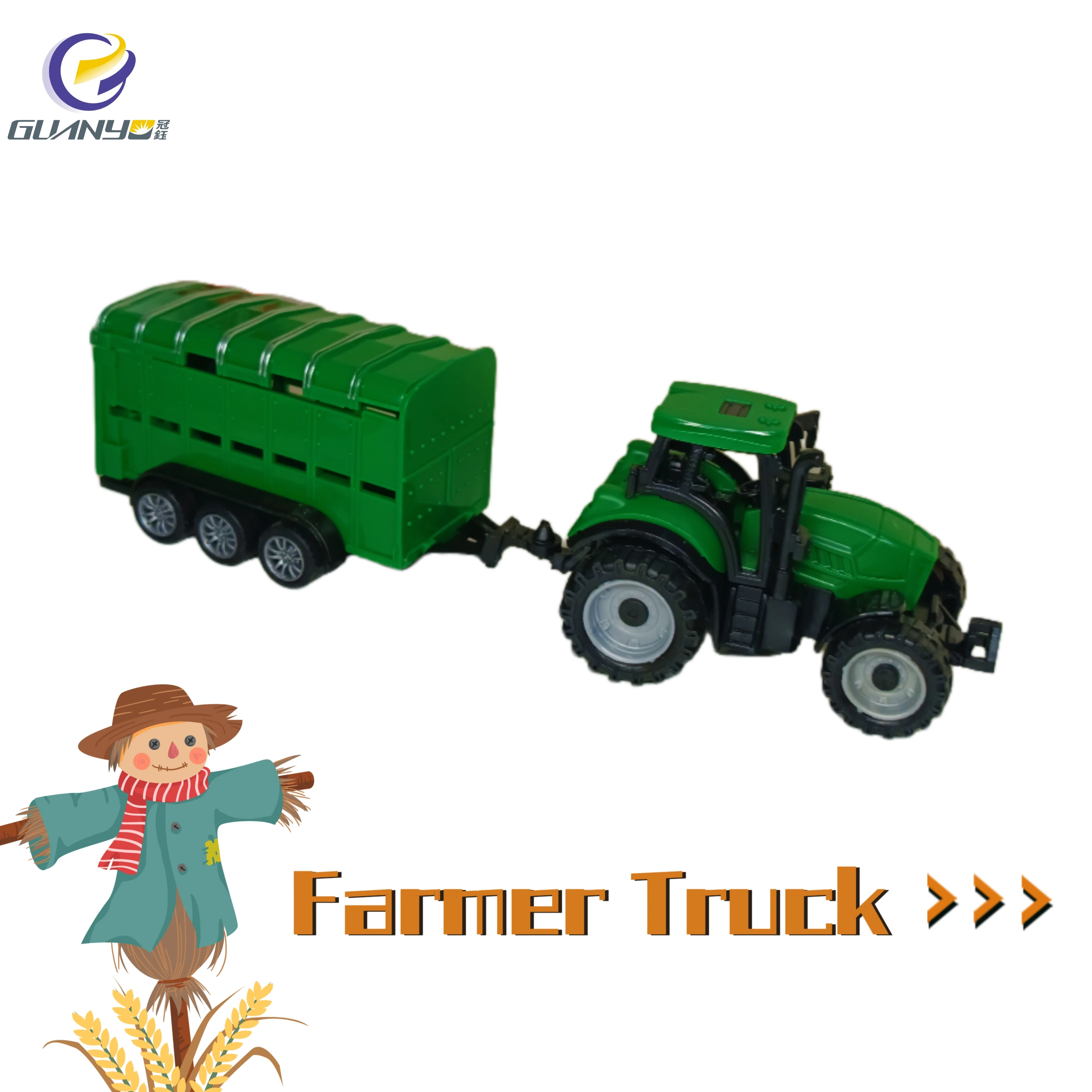 2024 Hot Selling Sliding Farmer Truck With Container Assembly Durable Construction Indoor Mini Inertia Toy Car Best Gift For Kid