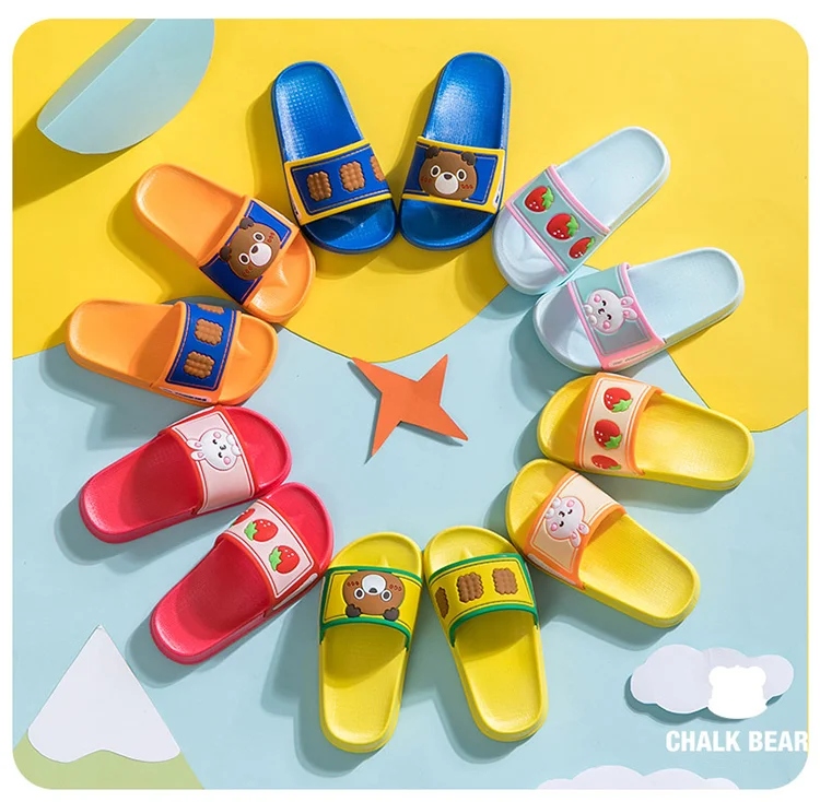 Summer wholesale children bathroom Beautiful Kids Slippers boys and girls kids red slides slippers shoes indoor