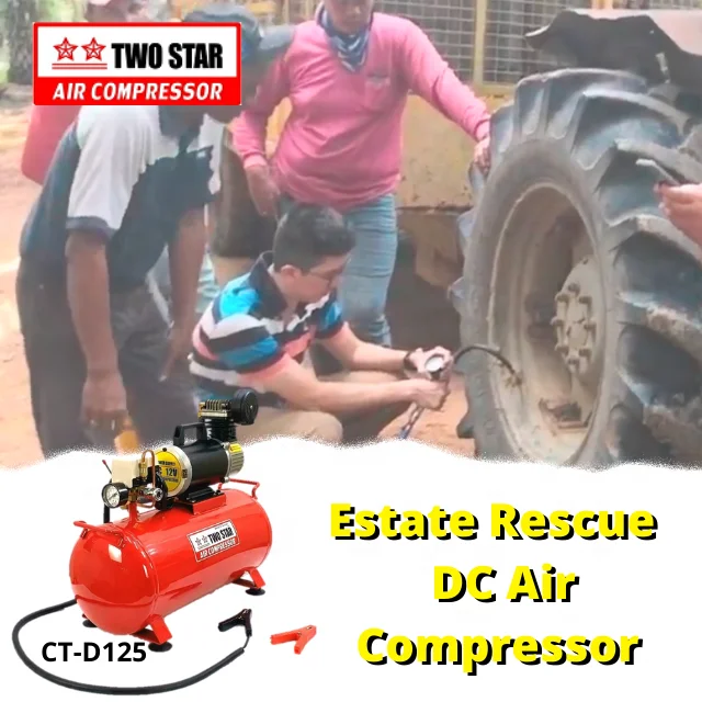24V High Efficiency Weatherproof Long Duty Cycle DC Oil Less Professional Mobile Mini Air Compressor Pump with 25 liter tank