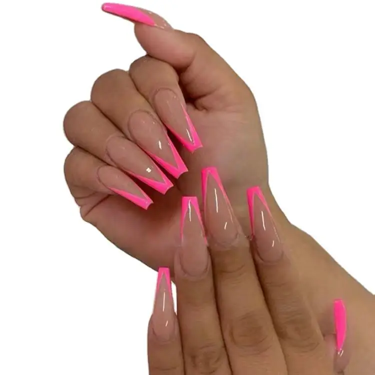 Nail Art Fashion ABS Coffin False Nails Custom Press On Long Artificial Nails