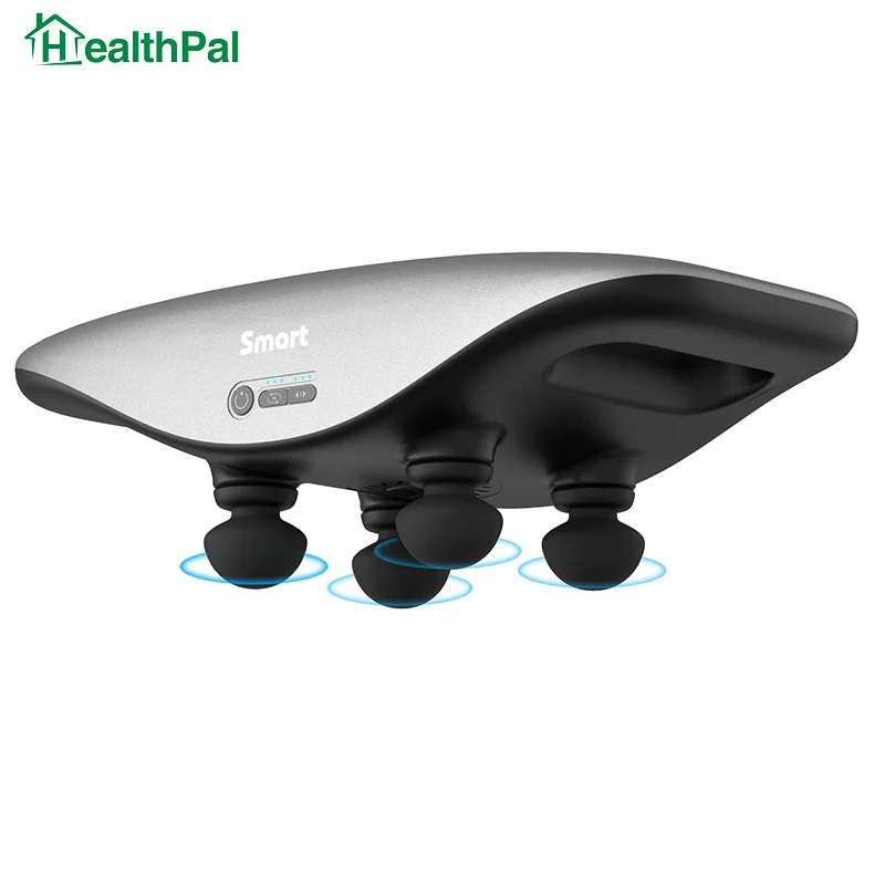 healthpal 4 head percussion neck deep tissue vibration body muscle mini massage gun deep tissue for pain relief deep tissue