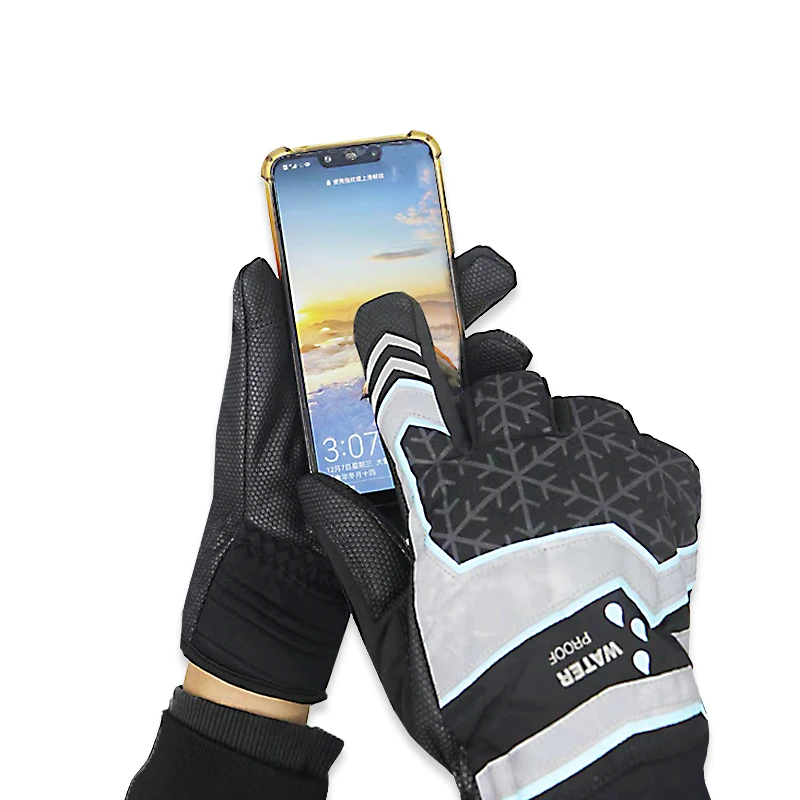 Premium Thermal Motorcycle Gloves for Winter Black PU Men MT Winter Sports Waterproof Gloves Women Ski Gloves Waterproof CN