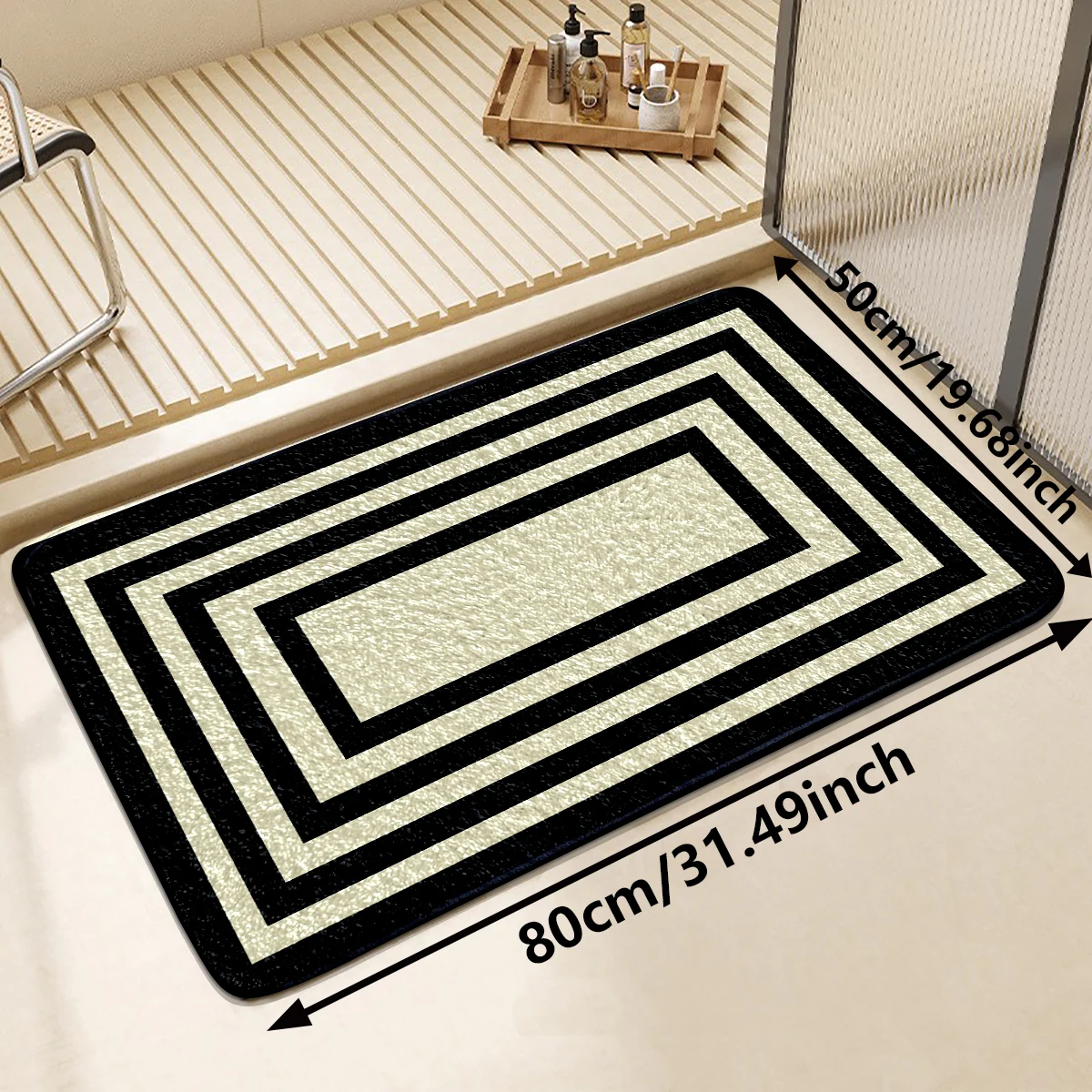 Modern Minimalist: Factory Direct Black Rectangular Pattern Faux Cashmere Rugs - Perfect for Home, Custom Sizes, Multi-Purpose