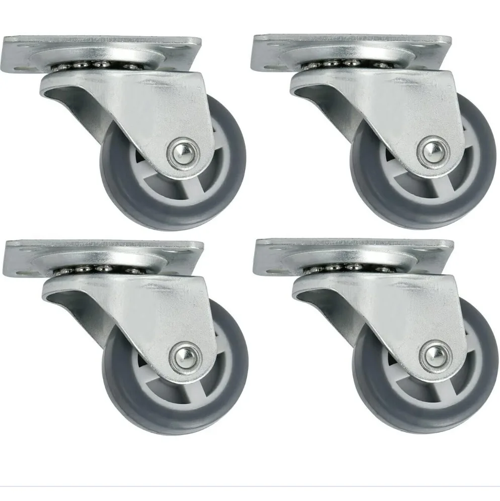 Grey Castor Furniture Office Swivel Chair Wheels 25mm and 30mm Light Duty Soft TPR Industrial Caster Wheels Flat Wheel Caster