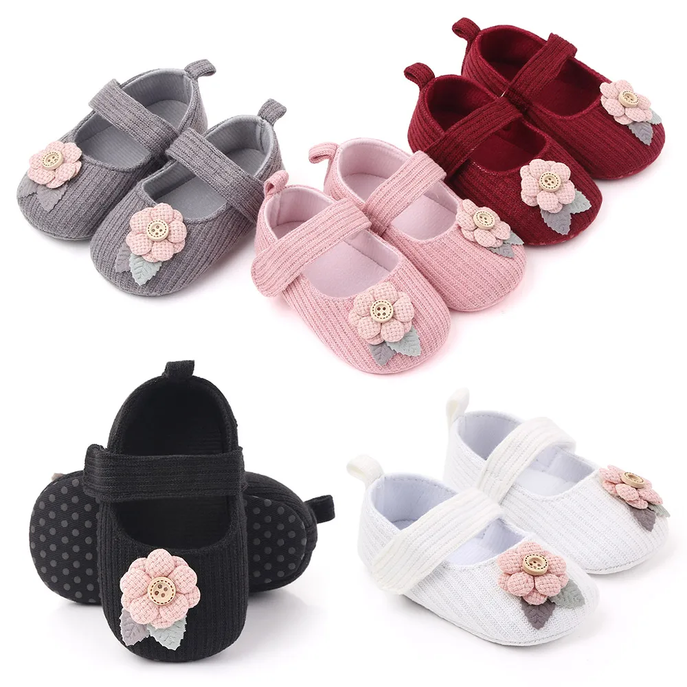
Lovely flower cotton 4colors handmade baby shoes baby infant shoes 