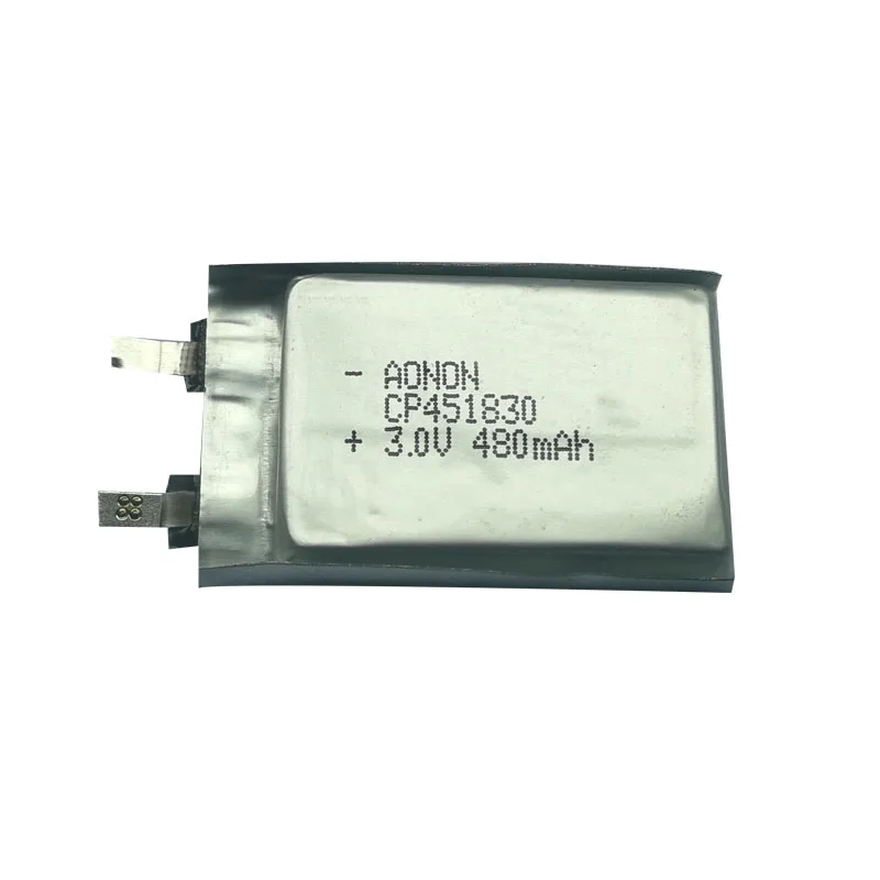 3 volt CP series  non rechargeable cell CP451830 480mah Lithium Manganese Battery