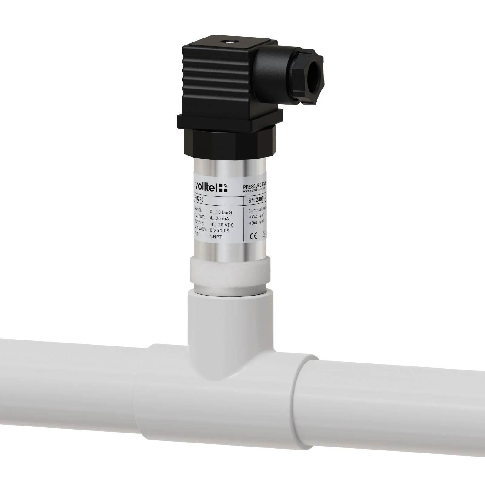 PM220-F PVDF PTFE PVC PP Pressure Transmitter for Chlorhydric Acid