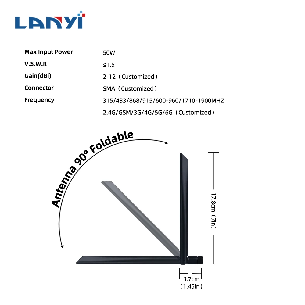 2.4G 5G External Wifi Antena 5Dbi High Gain 915 Mhz Antenna Sma Male Connector Rubber Antenna