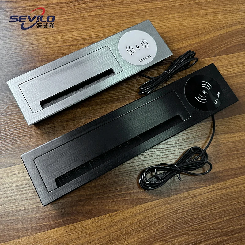 office furniture multimedia slide usb plug socket with wireless charger media socket