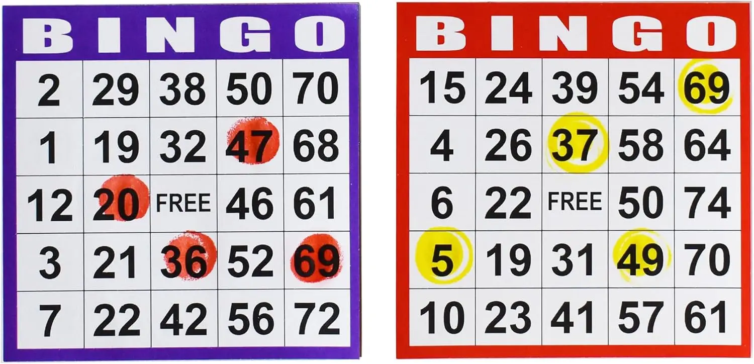 Family Bingo Cards Game Print Number Bingo Card 100 Bingo Game Cards In Mixed Colors