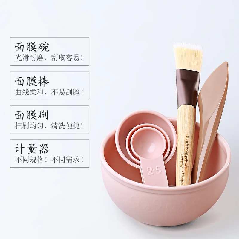 2023 wholesale plastic mask bowl set beauty tools facial mask mixing bowl face mask mixing bowl with brush