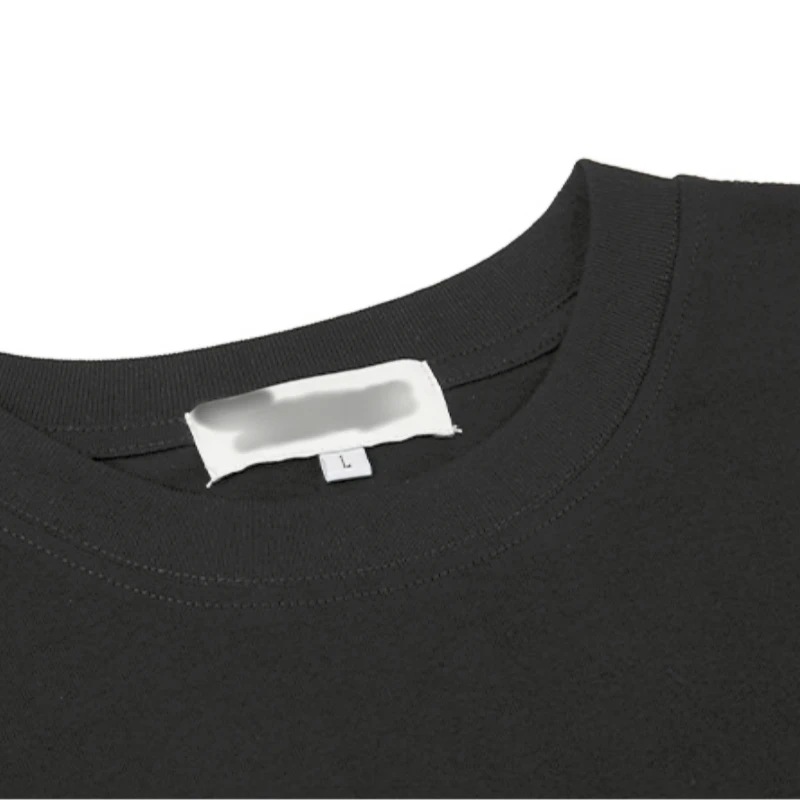 High Quality Custom Logo Rib Street Retro Trend Summer Short Sleeves Oversize Rock Liquid Metal Letters Mens T-shirts