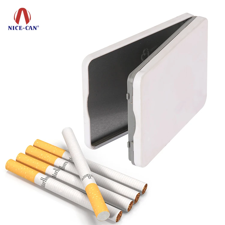 China Factory Custom Cigarette Box Hinged Metal Cigarette Case Rectangular Portable Cigarette Tin Box