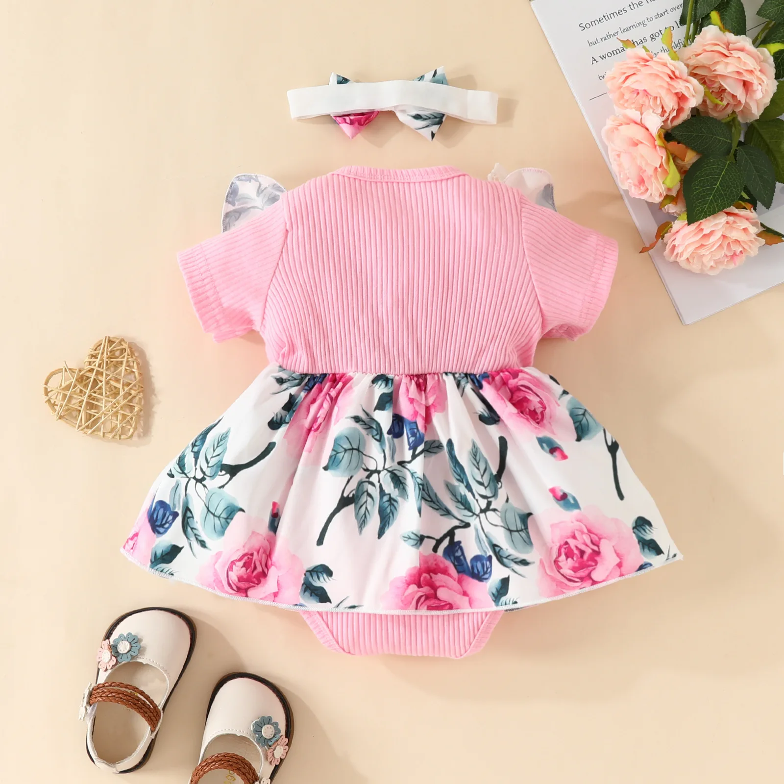 Wholesale baby outfits for 3-18 months floral design toddler girls dresses 2 pcs set newborn baby clothes