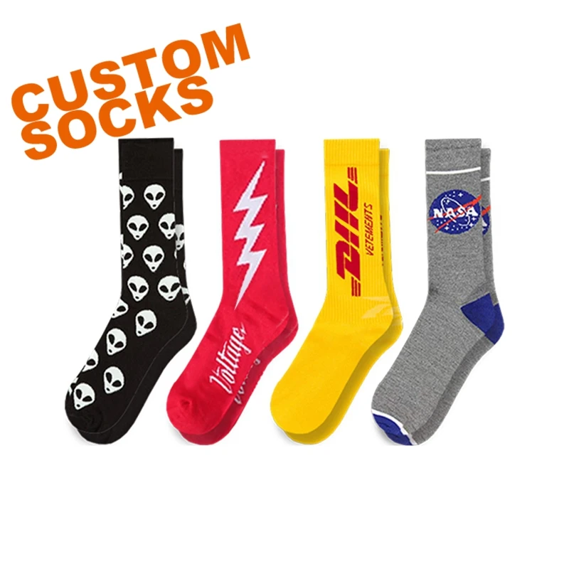 FY 051 OEM custom made your own design fashion custom logo crew mens personalized dress socks