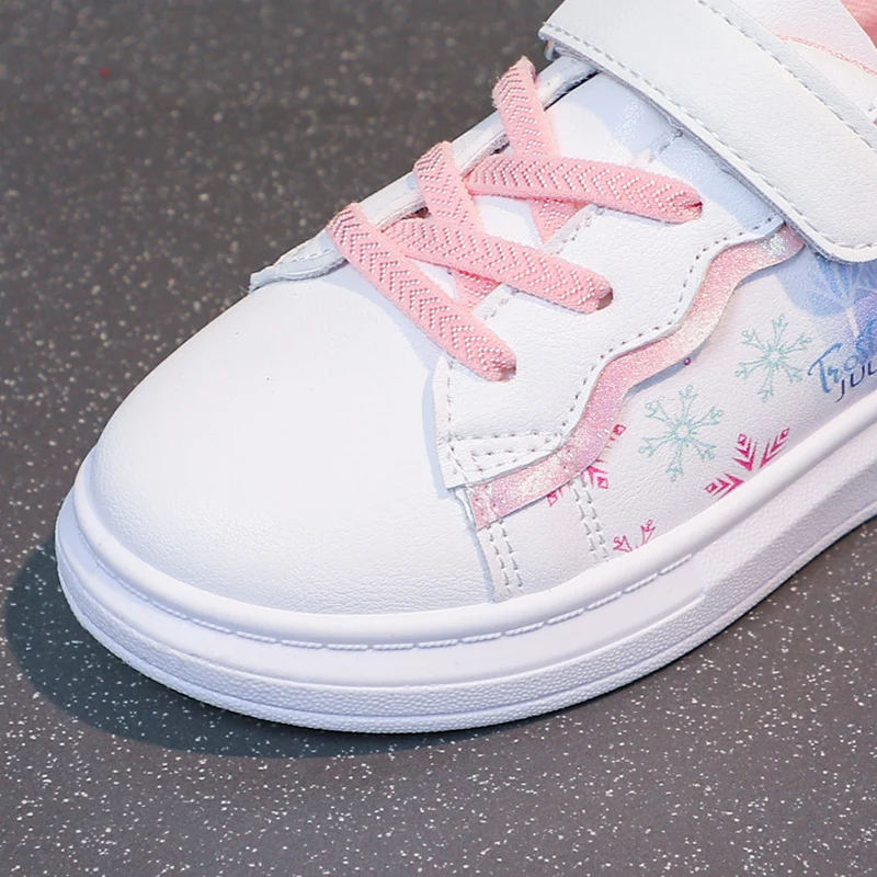 2024 Fast Selling RTS Quick Delivery Cut Design Pu waterproof Children Borad White Shoes Girls Dress Causal Shoes