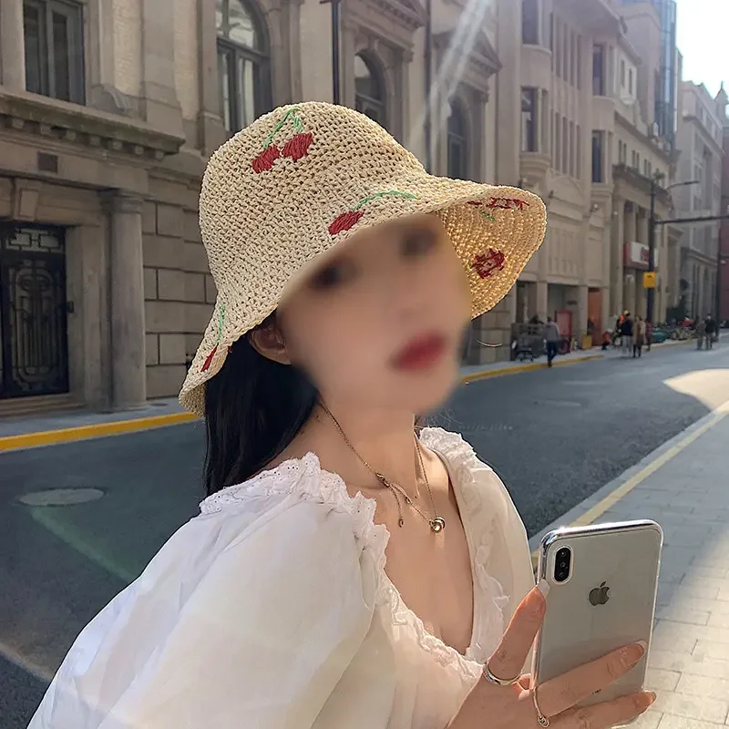 Cheap Wholesale Fashion Big Brim Women Summer Sun Straw Hat Sunscreen Sun Beach Hat