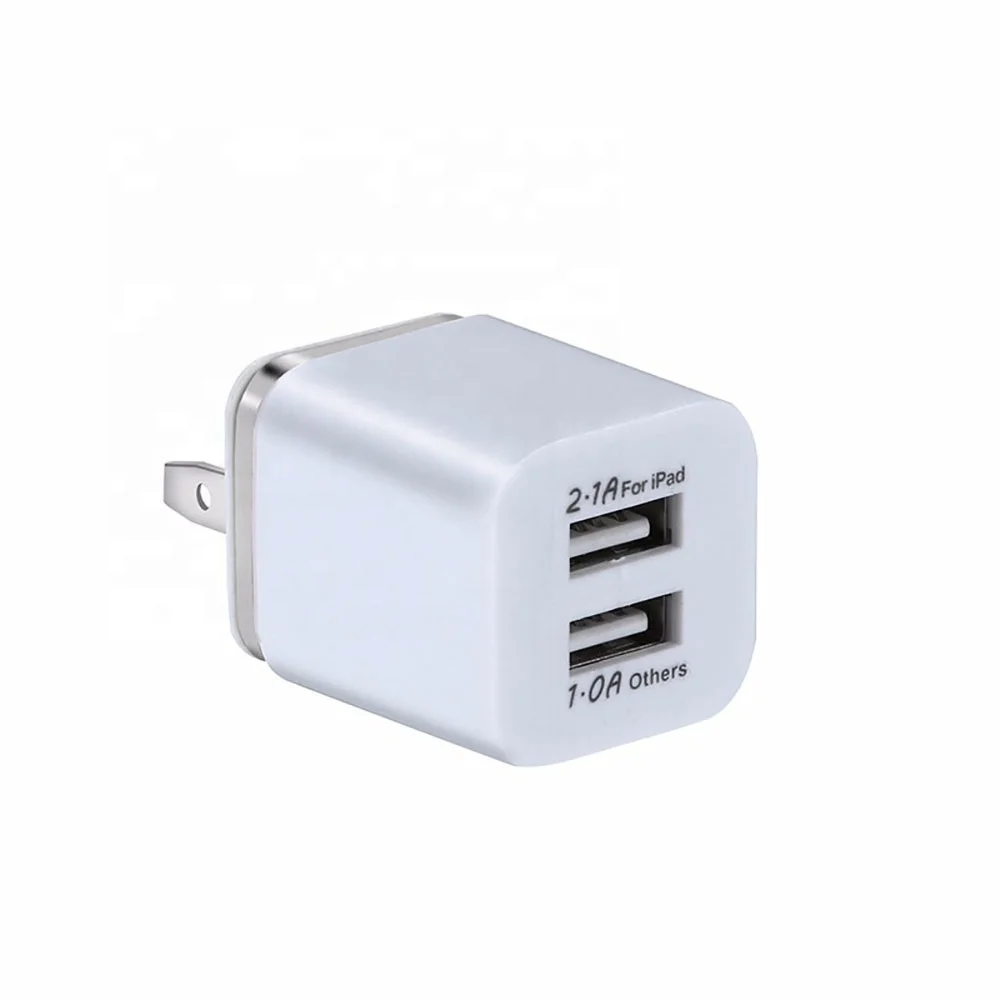 
U.S. Plug 1Amp Dual USB Wall Charger 50-60Hz Travel Charger 