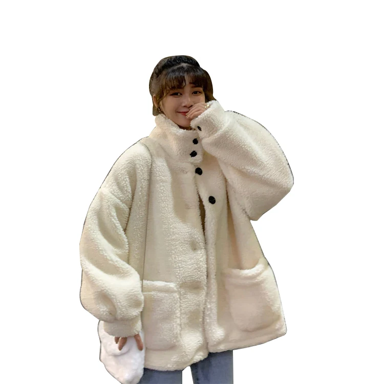 
Pregnant women wear autumn/winter lamb wool hoodie coat female autumn/winter loose versatile with fleece thickened warm jacket 