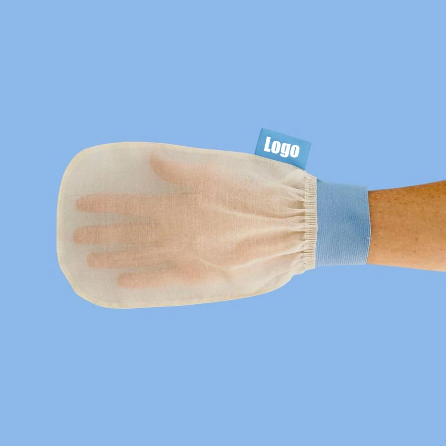 Wholesale Customized Silk Exfoliating Glove Turkish 100% Raw Silk Bath Gloves Exfoliating